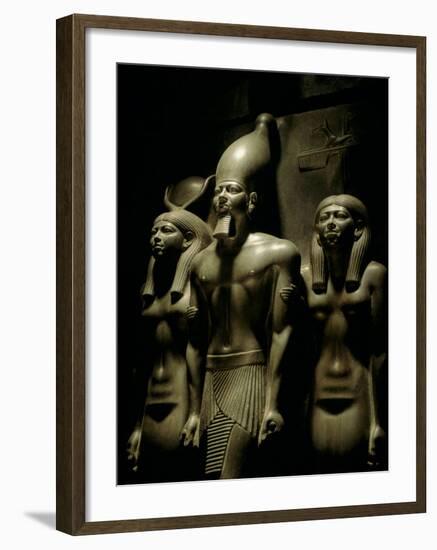 Pharaoh Menkaure with Two Goddesses, Egyptian Museum, Cairo, Egypt-Kenneth Garrett-Framed Photographic Print