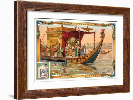 Pharaoh on Nile Barge-null-Framed Art Print