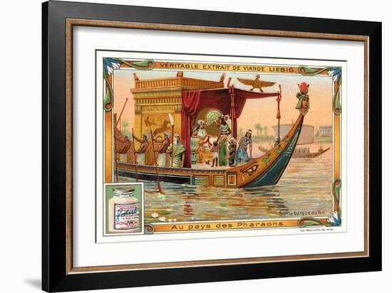 Pharaoh on Nile Barge-null-Framed Art Print