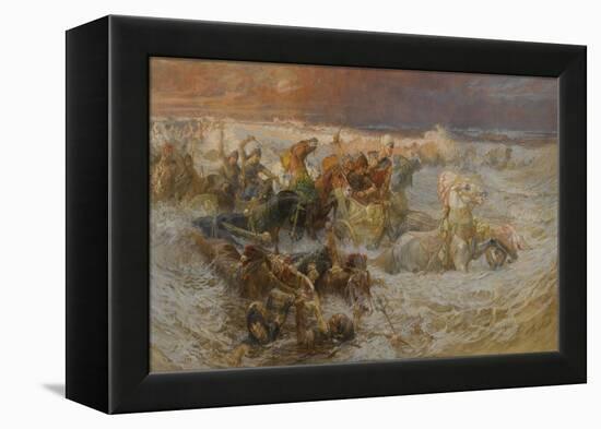 Pharaoh's Army Engulfed by the Red Sea-Frederick Arthur Bridgman-Framed Premier Image Canvas