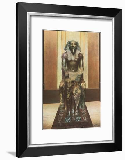 Pharaoh Statue in Cairo Museum, Egypt-null-Framed Art Print