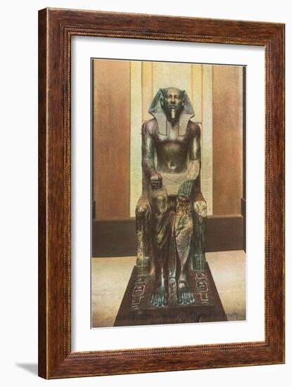 Pharaoh Statue in Cairo Museum, Egypt-null-Framed Art Print