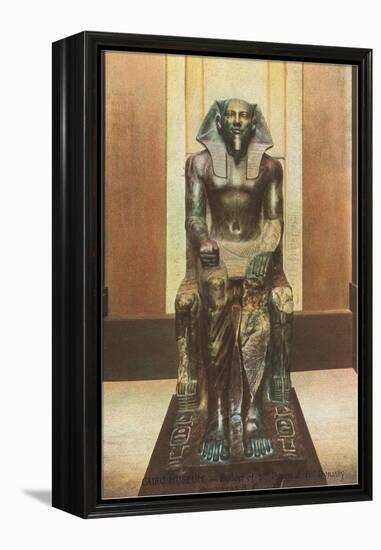 Pharaoh Statue in Cairo Museum, Egypt-null-Framed Stretched Canvas