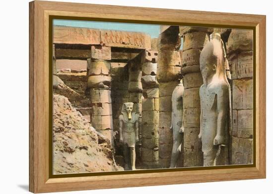 Pharaoh Statues, Luxor, Egypt-null-Framed Stretched Canvas