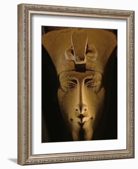 Pharaohs of the Sun, Sandstone Image of Akhenaten at Karnak, Egypt-Kenneth Garrett-Framed Photographic Print