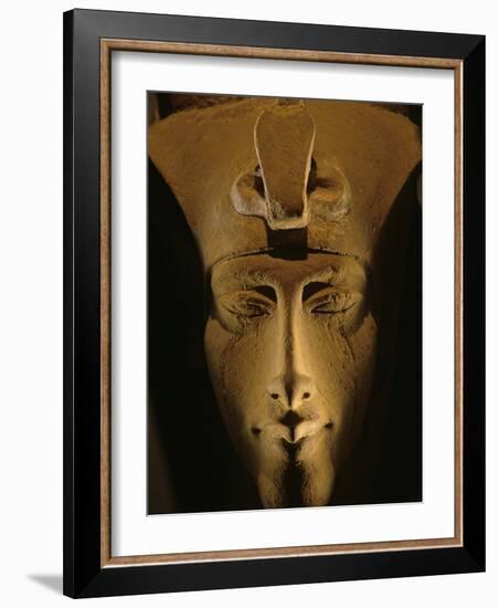 Pharaohs of the Sun, Sandstone Image of Akhenaten at Karnak, Egypt-Kenneth Garrett-Framed Photographic Print