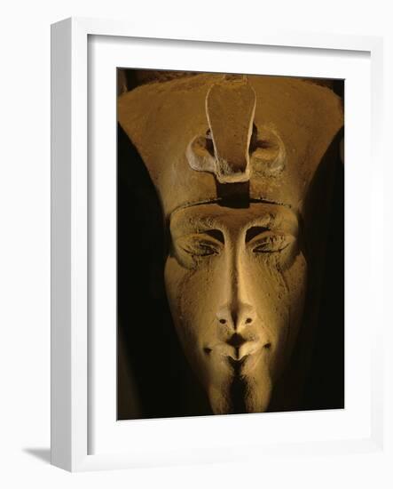 Pharaohs of the Sun, Sandstone Image of Akhenaten at Karnak, Egypt-Kenneth Garrett-Framed Photographic Print