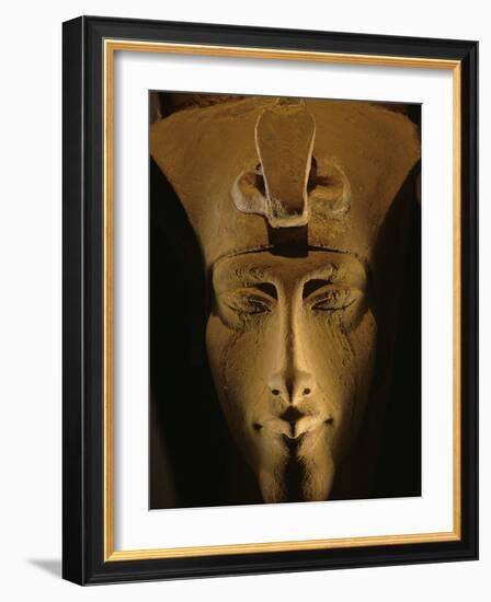 Pharaohs of the Sun, Sandstone Image of Akhenaten at Karnak, Egypt-Kenneth Garrett-Framed Photographic Print