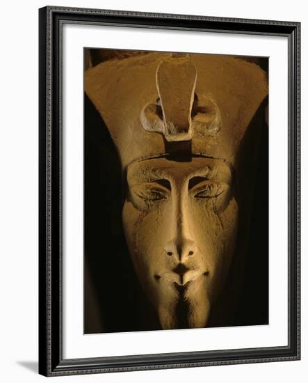 Pharaohs of the Sun, Sandstone Image of Akhenaten at Karnak, Egypt-Kenneth Garrett-Framed Photographic Print