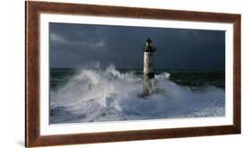 Phare d'Ar-Men lors d'une tempete-Jean Guichard-Framed Art Print