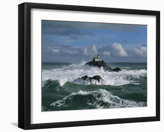 Phare de Tevennec, mer d'Iroise-Jean Guichard-Framed Art Print