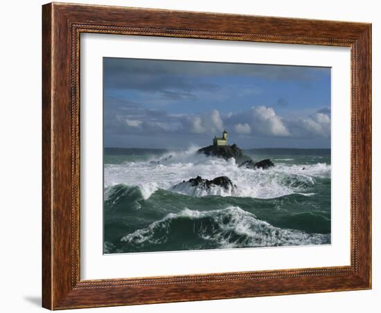 Phare de Tevennec, mer d'Iroise-Jean Guichard-Framed Art Print