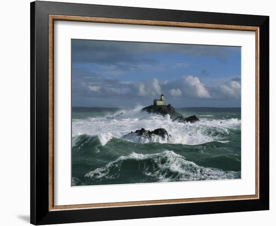 Phare de Tevennec, mer d'Iroise-Jean Guichard-Framed Art Print