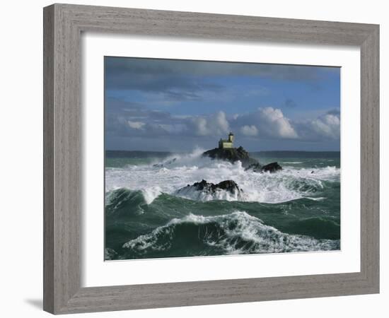 Phare de Tevennec, mer d'Iroise-Jean Guichard-Framed Art Print