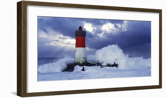 Phare des Pierres-noires lors d'une Tempete-Jean Guichard-Framed Art Print