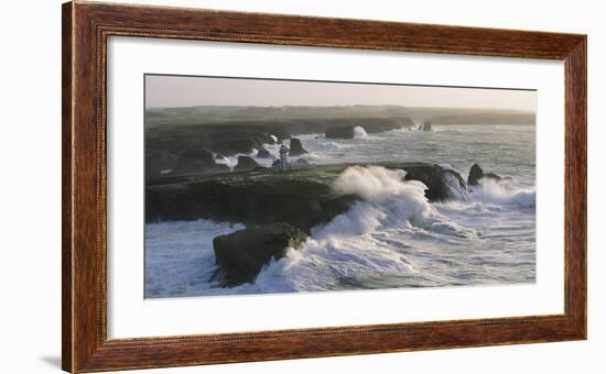 Phare des Poulains lors d'une Tempete-Jean Guichard-Framed Art Print