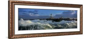 Phare du Creac'h lors d'une tempete-Jean Guichard-Framed Art Print