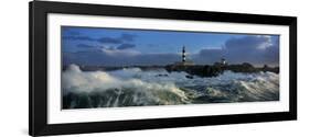 Phare du Creac'h lors d'une tempete-Jean Guichard-Framed Art Print