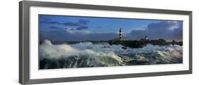 Phare du Creac'h lors d'une tempete-Jean Guichard-Framed Art Print