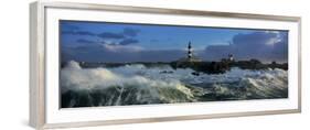 Phare du Creac'h lors d'une tempete-Jean Guichard-Framed Art Print