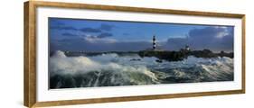 Phare du Creac'h lors d'une tempete-Jean Guichard-Framed Art Print