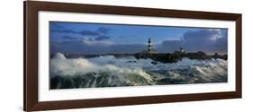 Phare du Creac'h lors d'une tempete-Jean Guichard-Framed Art Print