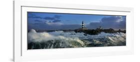 Phare du Creac'h lors d'une tempete-Jean Guichard-Framed Art Print