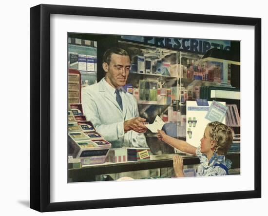 Pharmacist at Counter, 1946-null-Framed Giclee Print