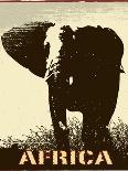 Africa Image With Elephant Silhouette-Phase4Photography-Art Print