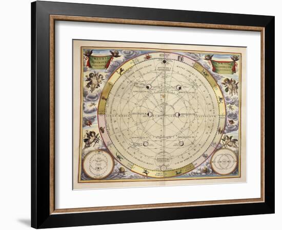 Phases of Moon and its Orbit-Andreas Cellarius-Framed Giclee Print