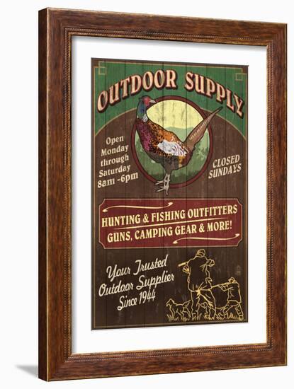 Pheasant Outfitters - Vintage Sign-Lantern Press-Framed Art Print