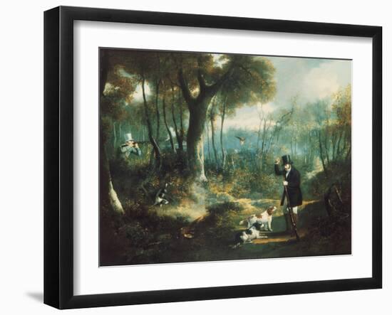 Pheasant Shooting in the Forest-S .j .e . Jones-Framed Giclee Print