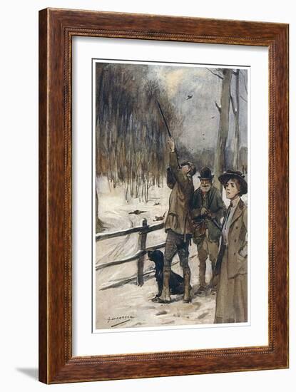 Pheasant Shooting, Modern-G Denholm Armour-Framed Art Print