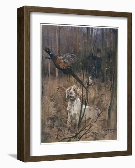 Pheasant Shooting, Old Style-G. Denholm-Framed Art Print