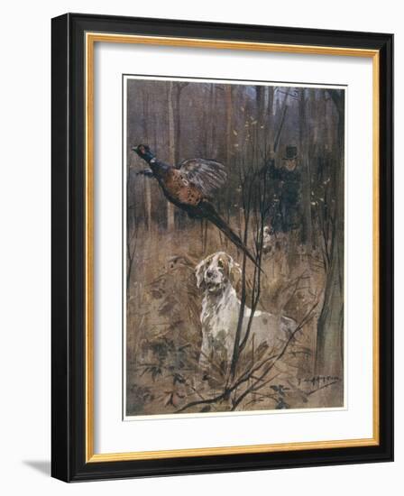 Pheasant Shooting, Old Style-G. Denholm-Framed Art Print