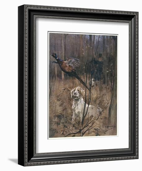 Pheasant Shooting, Old Style-G. Denholm-Framed Art Print