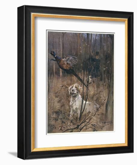 Pheasant Shooting, Old Style-G. Denholm-Framed Art Print