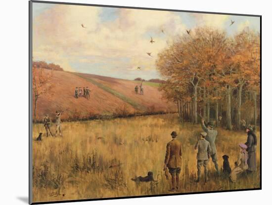 Pheasant Shooting-Christopher William Strange-Mounted Giclee Print