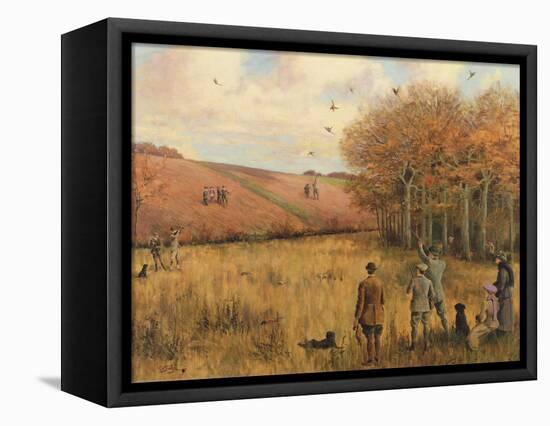 Pheasant Shooting-Christopher William Strange-Framed Premier Image Canvas