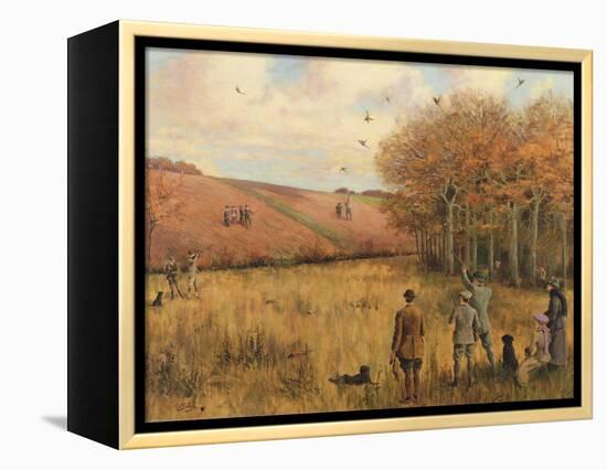 Pheasant Shooting-Christopher William Strange-Framed Premier Image Canvas