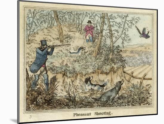 Pheasant, Two Men and Their Dogs Shoot from a Clearing-Henry Thomas Alken-Mounted Art Print