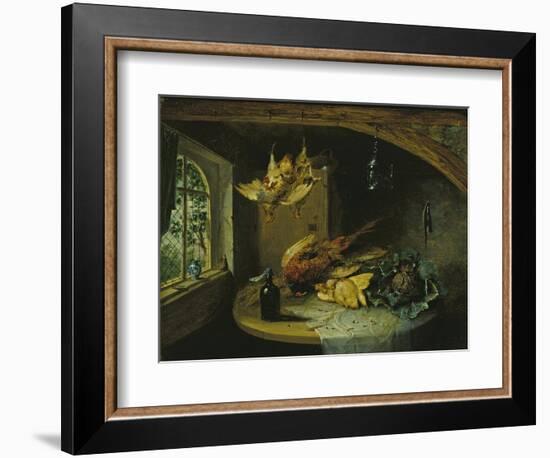 Pheasants, Cabbage and a Bottle of Wine on a Table-Benjamin Blake-Framed Giclee Print