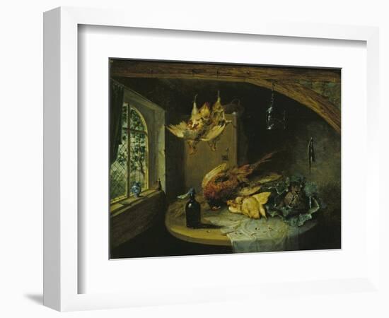 Pheasants, Cabbage and a Bottle of Wine on a Table-Benjamin Blake-Framed Giclee Print