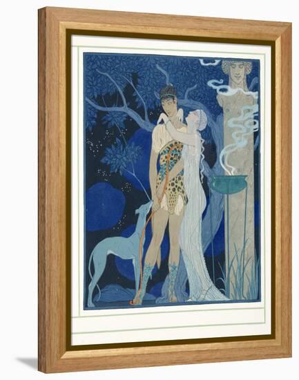 Phedre Et Hippolyte, from Personages De Comedie, Pub. 1922 (Pochoir Print)-Georges Barbier-Framed Premier Image Canvas