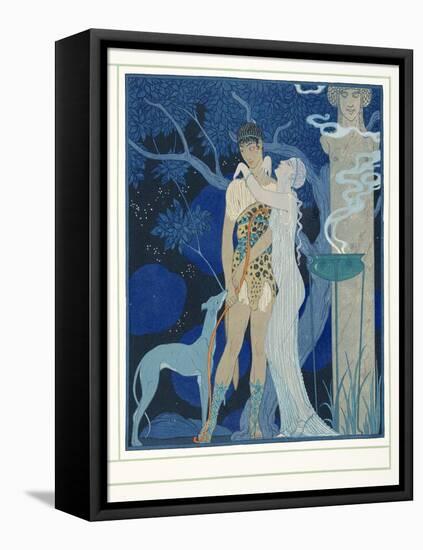 Phedre Et Hippolyte, from Personages De Comedie, Pub. 1922 (Pochoir Print)-Georges Barbier-Framed Premier Image Canvas