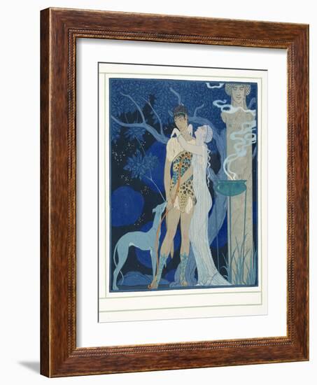 Phedre Et Hippolyte, from Personages De Comedie, Pub. 1922 (Pochoir Print)-Georges Barbier-Framed Giclee Print