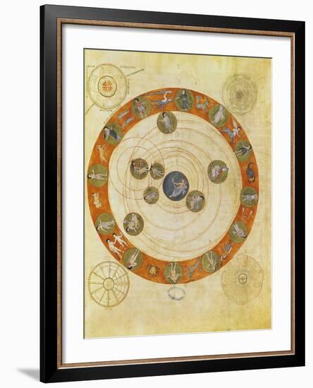 Phenomenes D'Aratus, Cosmological Diagram (Map of the Heavens)-null-Framed Giclee Print
