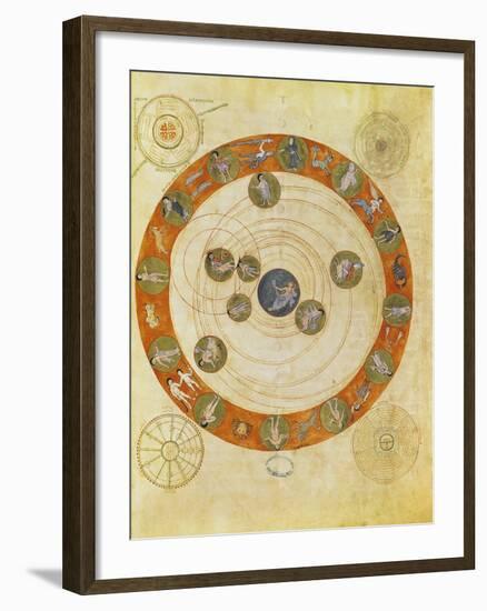 Phenomenes D'Aratus, Cosmological Diagram (Map of the Heavens)-null-Framed Giclee Print