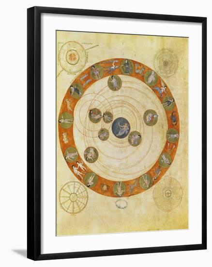 Phenomenes D'Aratus, Cosmological Diagram (Map of the Heavens)-null-Framed Giclee Print
