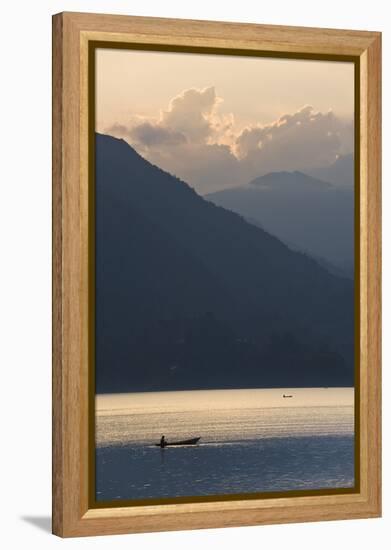 Phewa Tal Lake, Pokhara, Western Hills, Nepal, Himalayas, Asia-Ben Pipe-Framed Premier Image Canvas